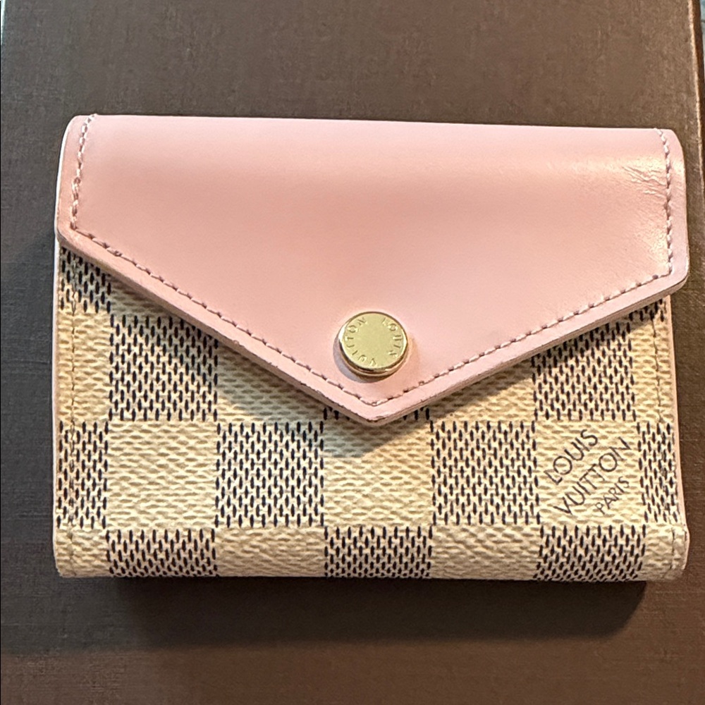 Louis Vuitton Pink and Tan Checkered Wallet